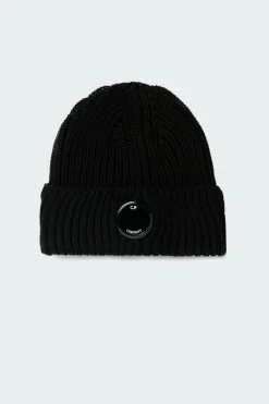 ACCESSORIES KNIT CAP IN EXTRAFINE MERINO WOOL - Bonnet | Noir*C.P. COMPANY Clearance