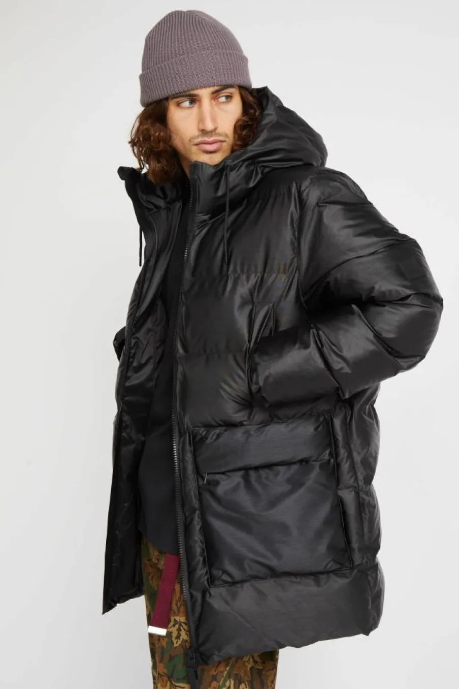 ALTA LONG PUFFER CARGO JACKET W3T4 - Doudoune | Noir*RAINS Best