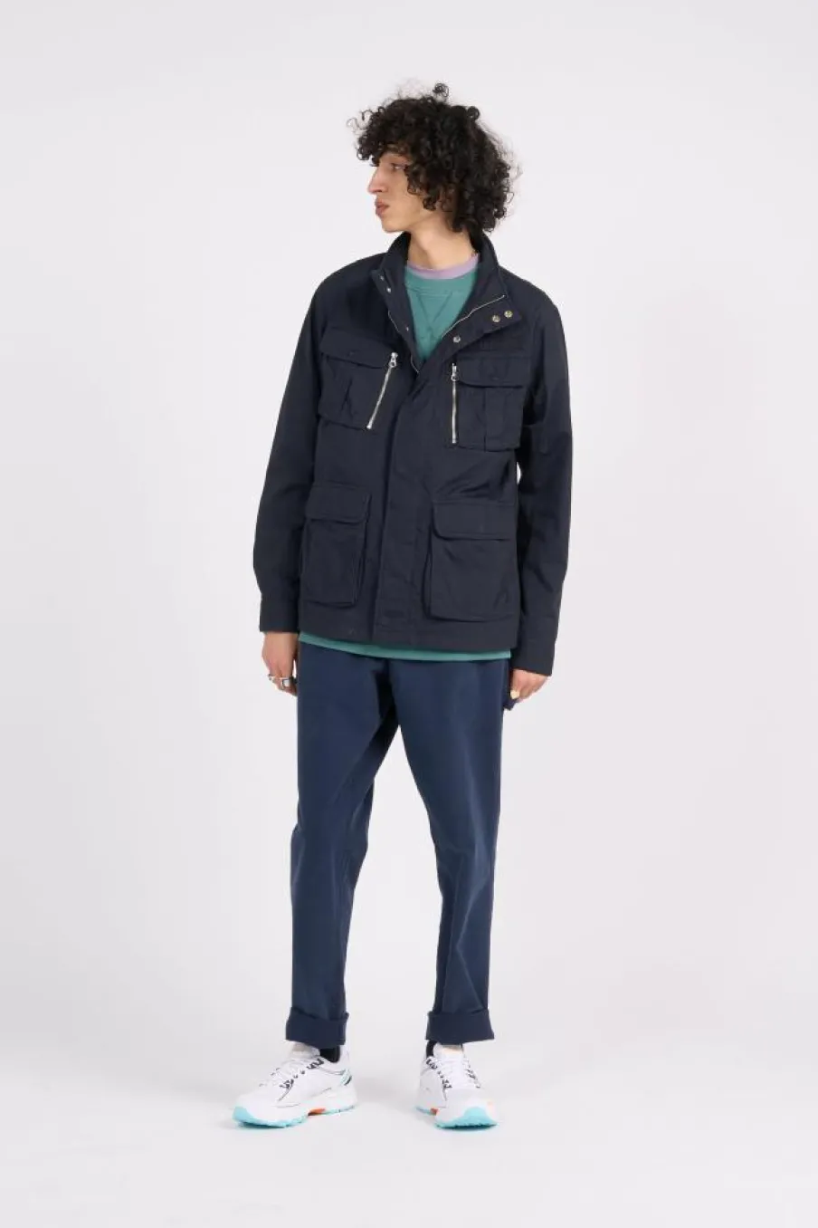 BLOUSON 4 POCHES BADGE BRODE POITRINE - Veste | Bleu*SCHOTT