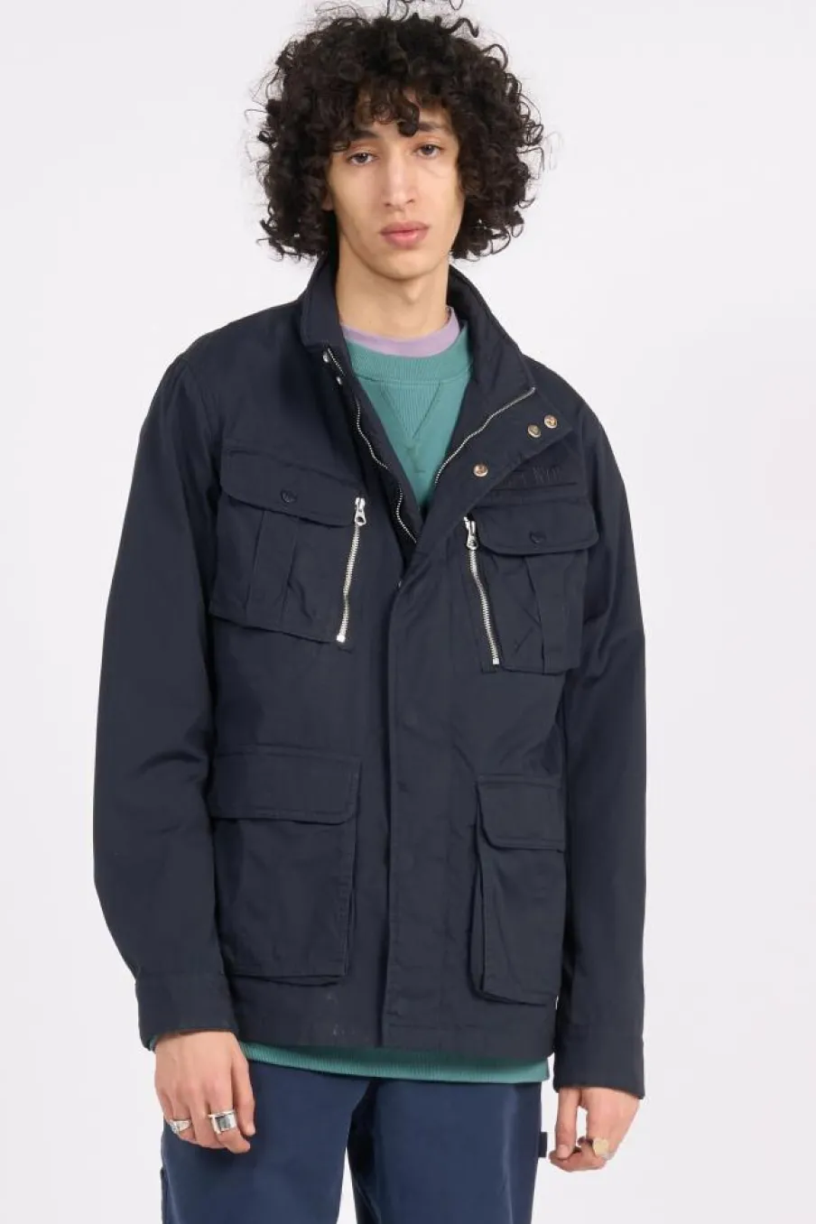 BLOUSON 4 POCHES BADGE BRODE POITRINE - Veste | Bleu*SCHOTT
