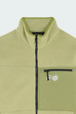 BORG ZIP FLEE - Polaire | Kaki*PURPLE MOUNTAIN OBSERVATORY Outlet