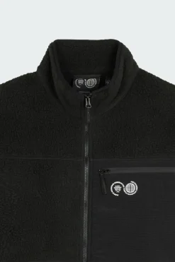 BORG ZIP FLEE - Polaire | Noir*PURPLE MOUNTAIN OBSERVATORY Clearance