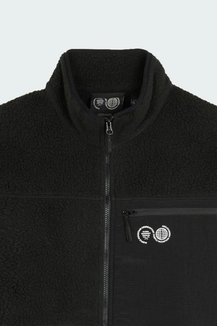 BORG ZIP FLEE - Polaire | Noir*PURPLE MOUNTAIN OBSERVATORY Clearance