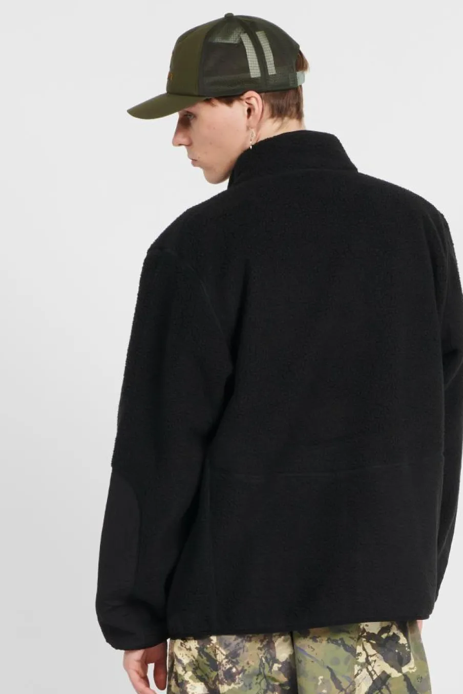 BORG ZIP FLEE - Polaire | Noir*PURPLE MOUNTAIN OBSERVATORY Clearance