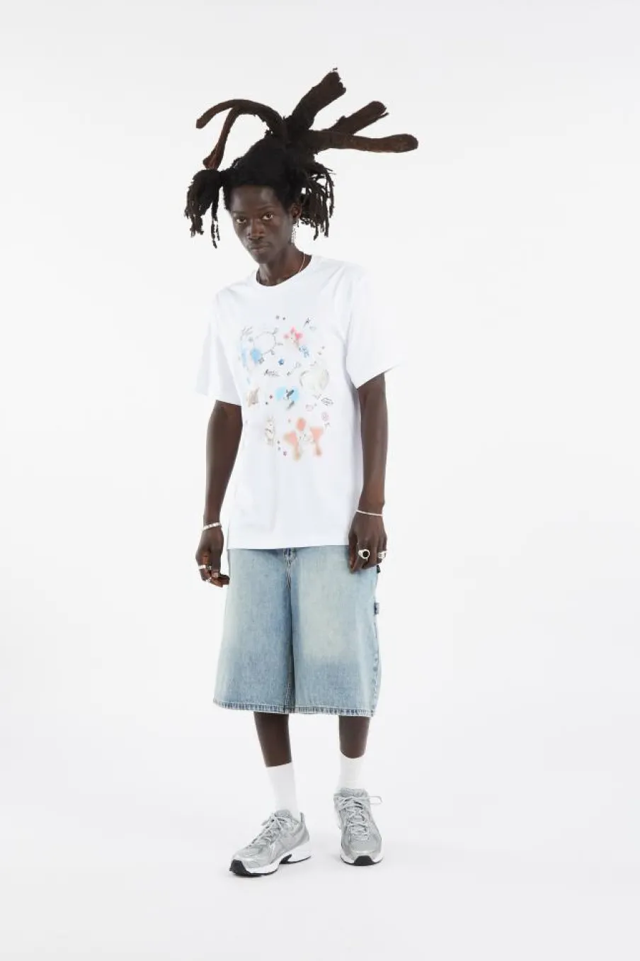 BRUSH WASHED DENIM CARPENTER SHORTS - Short |*LOST MANAGEMENT CITIES Sale