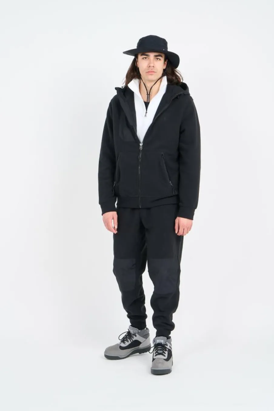 Brushed Fleece Hybrid Hooded Jacket - Polaire | Noir*POLO RALPH LAUREN Sale