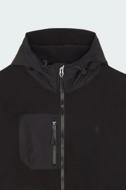 Brushed Fleece Hybrid Hooded Jacket - Polaire | Noir*POLO RALPH LAUREN Sale