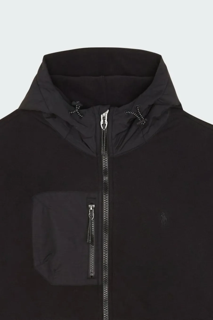 Brushed Fleece Hybrid Hooded Jacket - Polaire | Noir*POLO RALPH LAUREN Sale