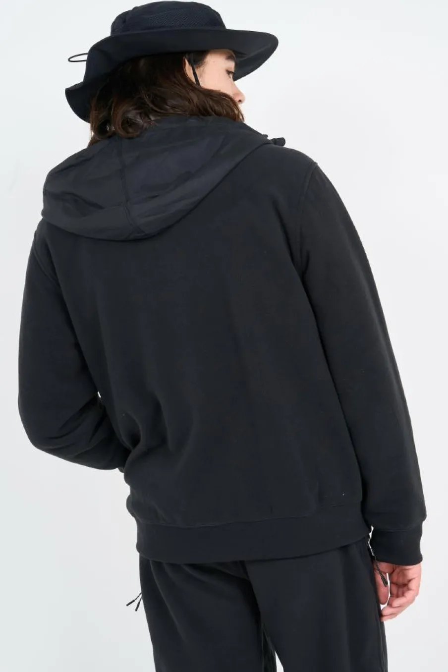 Brushed Fleece Hybrid Hooded Jacket - Polaire | Noir*POLO RALPH LAUREN Sale