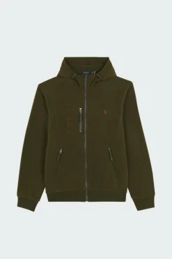 Brushed Fleece Hybrid Hooded Jacket - Polaire | Kaki*POLO RALPH LAUREN Outlet