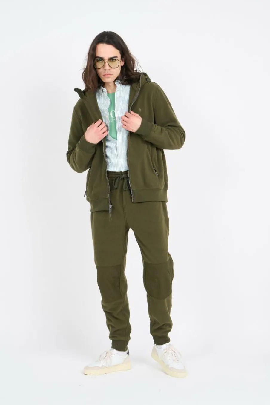 Brushed Fleece Hybrid Hooded Jacket - Polaire | Kaki*POLO RALPH LAUREN Outlet