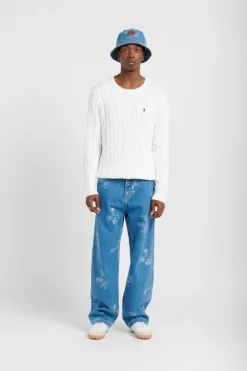 Cable-Knit Cotton Sweater - Pull | Blanc*POLO RALPH LAUREN Discount