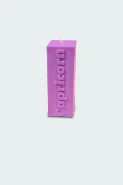 CAPRICORN ZODIAC BLOCK PILLAR CANDLE - Bougie | Violet*FLAMINGO CANDLES Discount