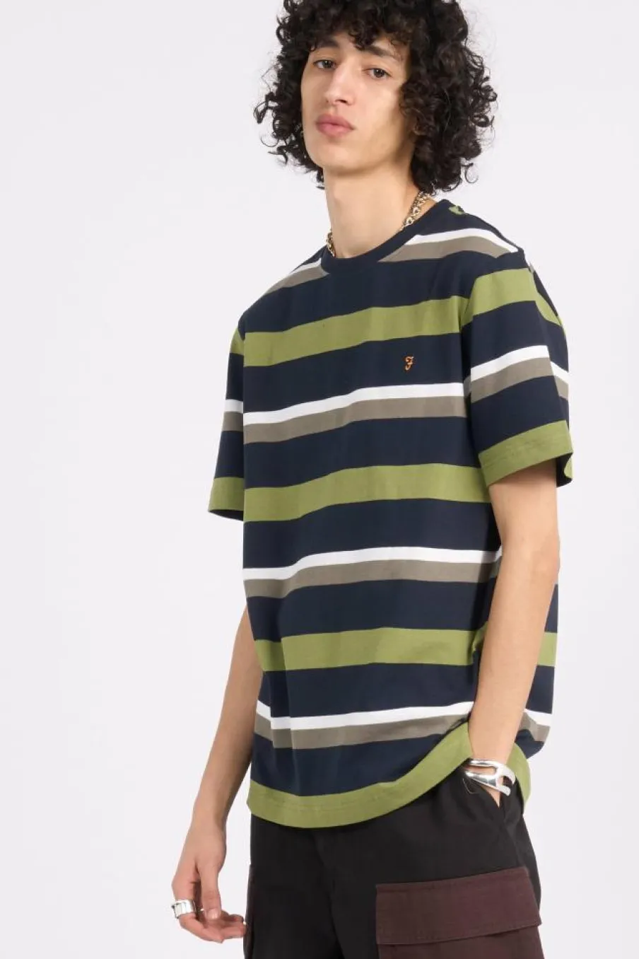 CASPAR - T-shirt | Bleu*FARAH Discount