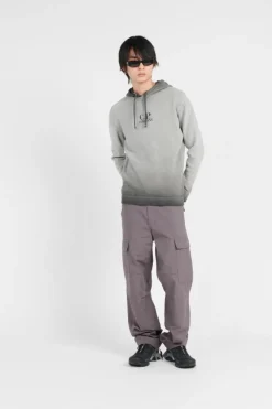 CHENILLE COTTON HOODED KNIT - Hoodie | Gris*C.P. COMPANY Best