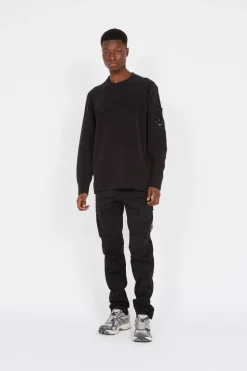 CHENILLE COTTON LENS KNIT - Pull | Noir*C.P. COMPANY Online