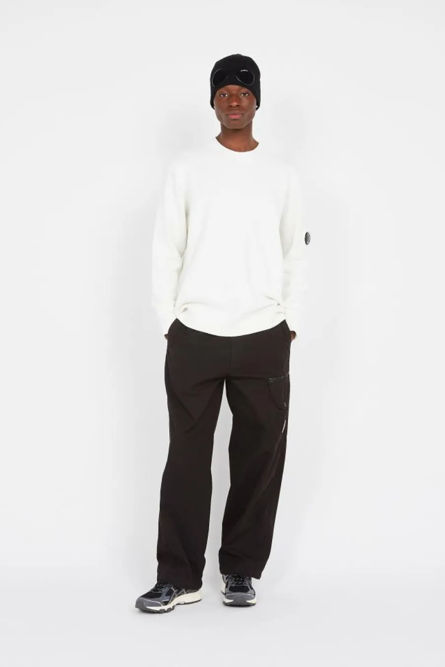 CHENILLE COTTON LENS KNIT - Pull | Blanc*C.P. COMPANY Sale