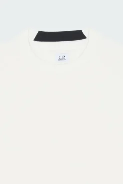 CREW NECK IN DIAGONAL RAISED FLEECE - Sweatshirt | Blanc*C.P. COMPANY