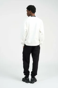CREW NECK IN DIAGONAL RAISED FLEECE - Sweatshirt | Blanc*C.P. COMPANY