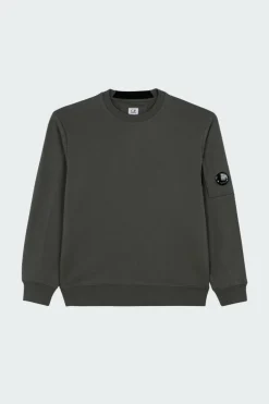 CREW NECK IN DIAGONAL RAISED FLEECE - Sweatshirt | Kaki*C.P. COMPANY Outlet