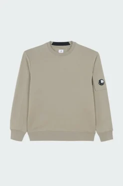 CREW NECK IN DIAGONAL RAISED FLEECE - Sweatshirt | Kaki*C.P. COMPANY