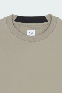 CREW NECK IN DIAGONAL RAISED FLEECE - Sweatshirt | Kaki*C.P. COMPANY
