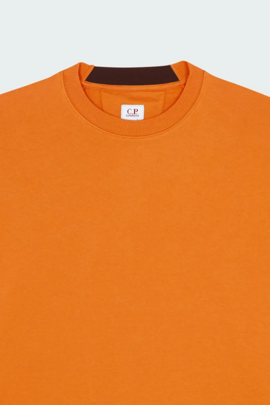 CREW NECK IN DIAGONAL RAISED FLEECE - Sweatshirt | Orange*C.P. COMPANY Online