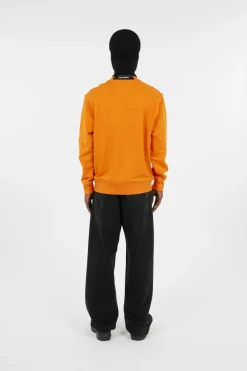 CREW NECK IN DIAGONAL RAISED FLEECE - Sweatshirt | Orange*C.P. COMPANY Online