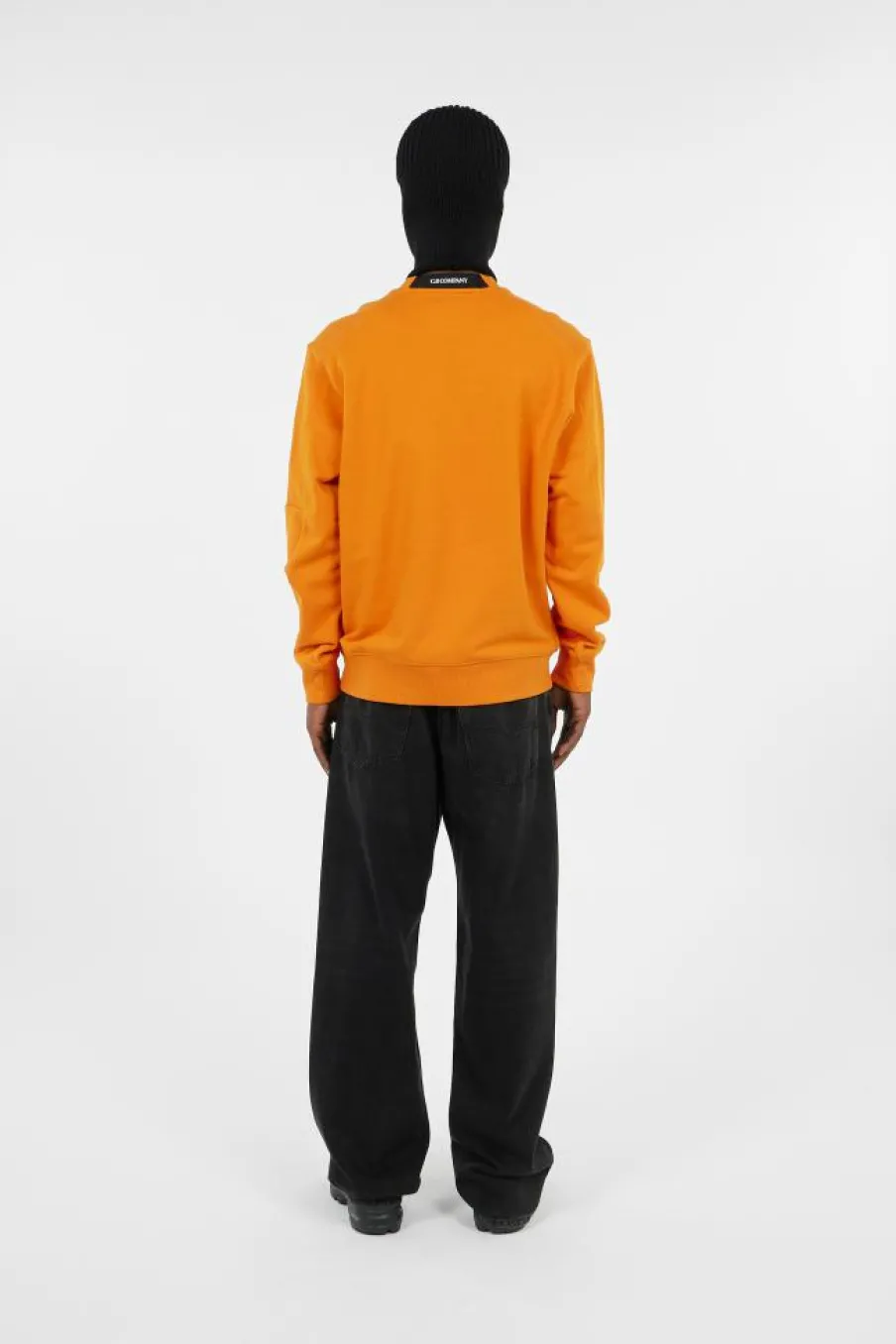 CREW NECK IN DIAGONAL RAISED FLEECE - Sweatshirt | Orange*C.P. COMPANY Online