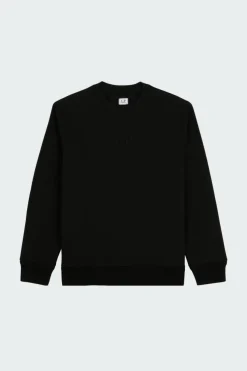 DIAGONAL RAISED FLEECE CREW NECK LOGO - Sweatshirt | Noir*C.P. COMPANY