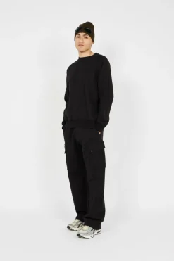 DIAGONAL RAISED FLEECE CREW NECK LOGO - Sweatshirt | Noir*C.P. COMPANY