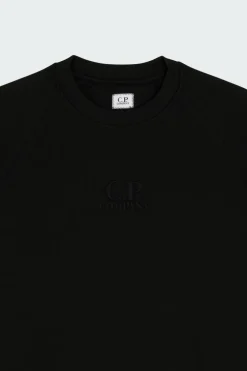 DIAGONAL RAISED FLEECE CREW NECK LOGO - Sweatshirt | Noir*C.P. COMPANY