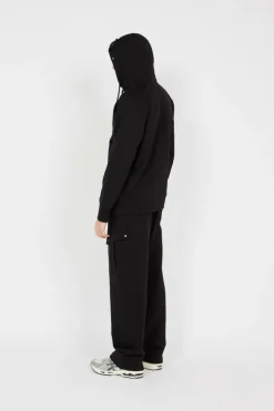 DIAGONAL RAISED FLEECE GOGGLE - Hoodie zippé | Noir*C.P. COMPANY Online