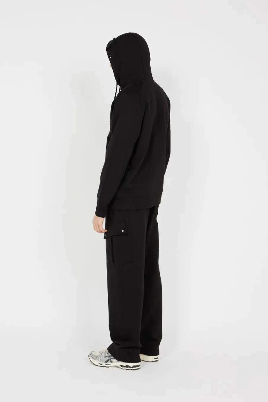 DIAGONAL RAISED FLEECE GOGGLE - Hoodie zippé | Noir*C.P. COMPANY Online