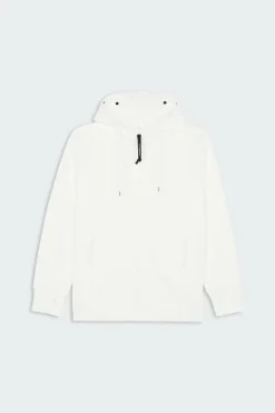 DIAGONAL RAISED FLEECE GOGGLE - Hoodie zippée | Blanc*C.P. COMPANY Clearance