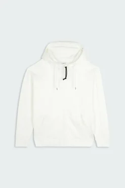 DIAGONAL RAISED FLEECE GOGGLE - Hoodie zippé | Blanc*C.P. COMPANY Sale