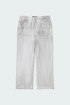 DIRTY WASHED WIDE DENIM PANTS - Jean | Noir*LOST MANAGEMENT CITIES Outlet