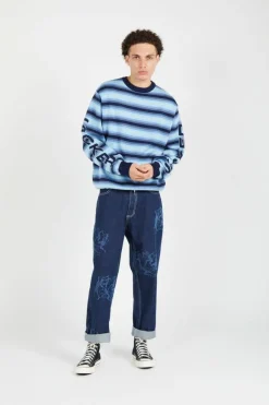 EURO STRIPE - Pull | Bleu*JACKER