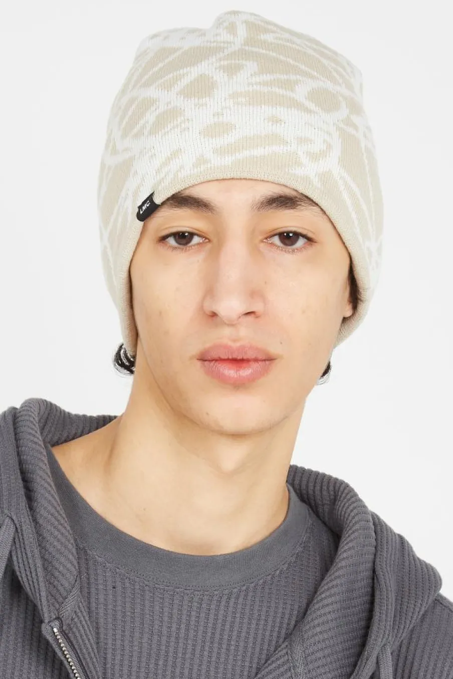 FLOWER UNCUFFED BEANIE - Bonnet | Beige*LOST MANAGEMENT CITIES Outlet