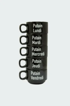 FUCKING WEEK - Set de 5 tasses | Noir*FISURA Sale