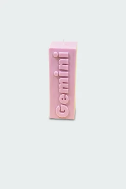 GEMINI ZODIAC BLOCK PILLAR CANDLE - Bougie | Violet*FLAMINGO CANDLES Best