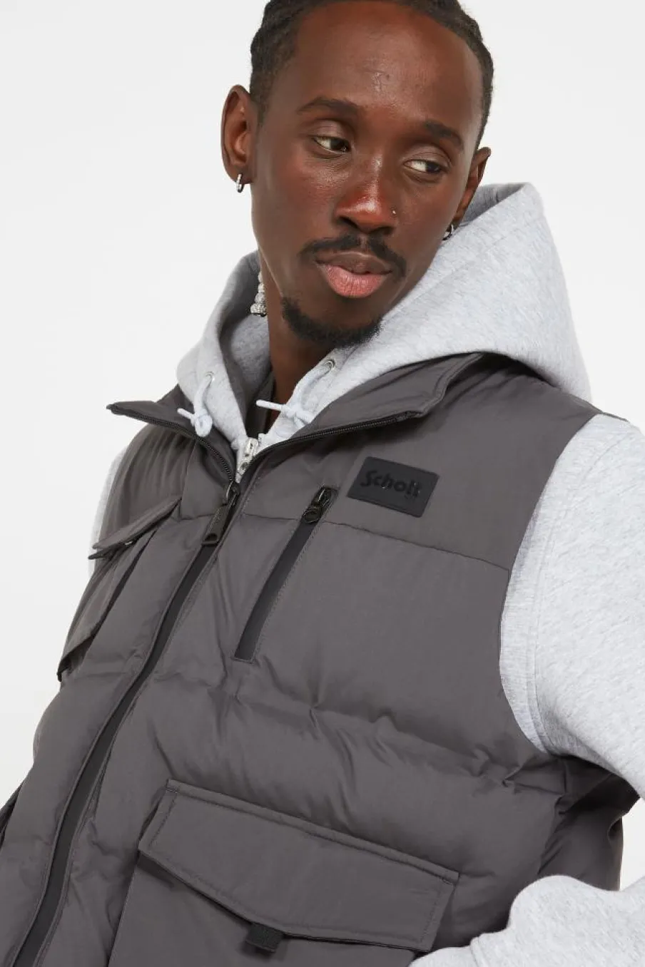 GILET MATELASSE FONCTIONNEL - Doudoune | Gris*SCHOTT Online