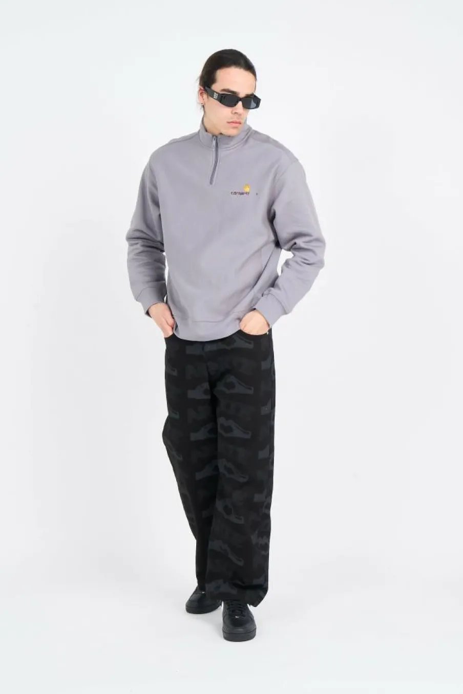 Half Zip American Script - Sweatshirt | Gris*CARHARTT WIP Sale