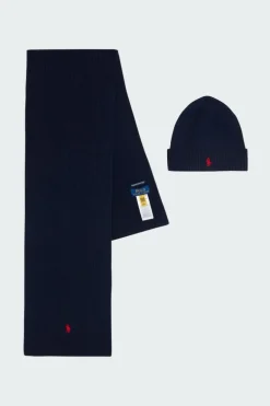 HATSCARFGBOX - Ensemble écharpe et bonnet | Bleu*POLO RALPH LAUREN