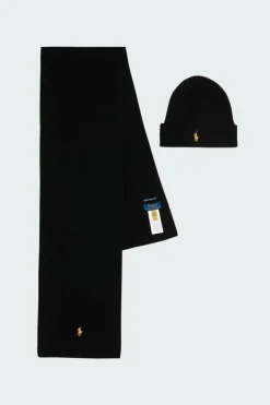 HATSCARFGBOX - Ensemble écharpe et bonnet | Noir*POLO RALPH LAUREN