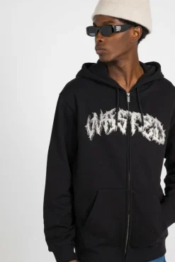 HD ZIP UNDEAD - Hoodie zippé | Noir*WASTED New