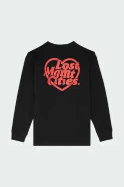 HEART GLOBE LONG SLV TEE - T-shirt |*LOST MANAGEMENT CITIES