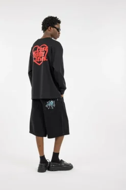 HEART GLOBE LONG SLV TEE - T-shirt |*LOST MANAGEMENT CITIES