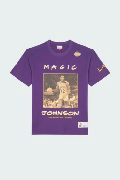 HEAVYWEIGHT PREMIUM PLAYER TEE VINTAGE LOGO - T-shirt | Violet*MITCHELL & NESS Outlet