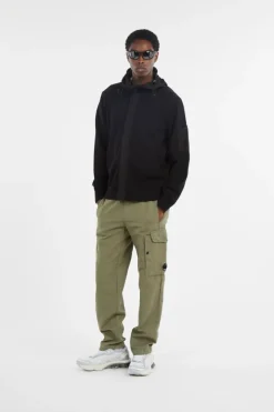 HOODED KNIT - Cardigan | Noir*C.P. COMPANY Online